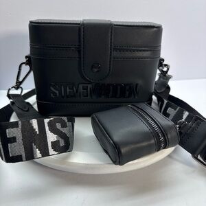 Steve Madden Black Men's Belt Bag with Pouch